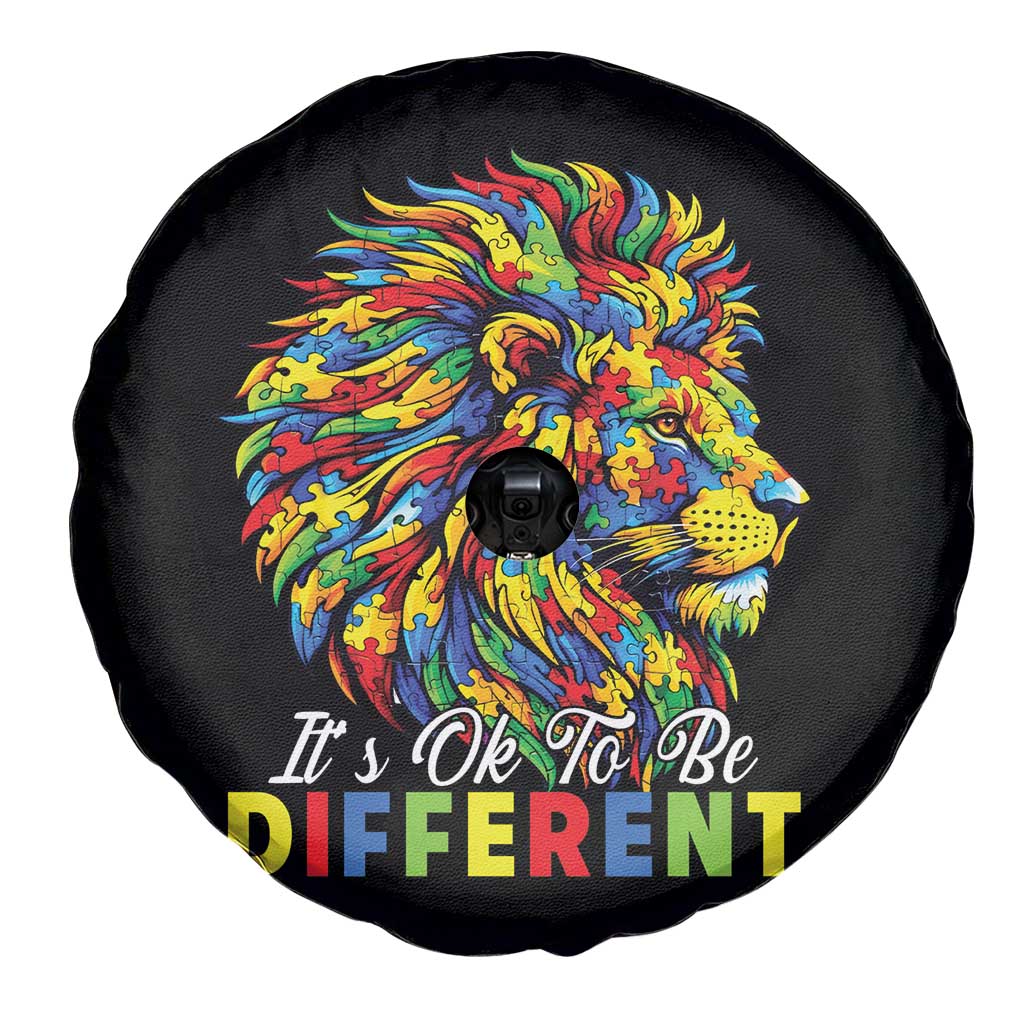 Colorful Autism Acceptance Lion Spare Tire Cover It Is Ok To Be Different Courageous Neurodiversity Support