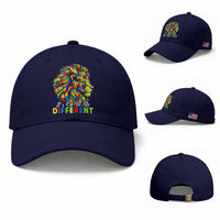 Colorful Autism Acceptance Lion Baseball Cap It Is Ok To Be Different Courageous Neurodiversity Support