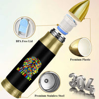 Colorful Autism Acceptance Lion Bullet Tumbler It Is Ok To Be Different Courageous Neurodiversity Support