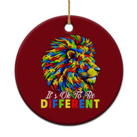 Colorful Autism Acceptance Lion Ceramic Ornament It Is Ok To Be Different Courageous Neurodiversity Support