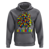 Colorful Autism Acceptance Lion Hoodie It Is Ok To Be Different Courageous Neurodiversity Support