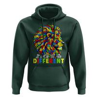 Colorful Autism Acceptance Lion Hoodie It Is Ok To Be Different Courageous Neurodiversity Support