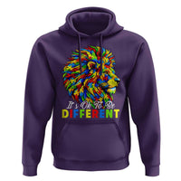 Colorful Autism Acceptance Lion Hoodie It Is Ok To Be Different Courageous Neurodiversity Support