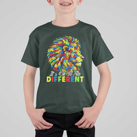 Colorful Autism Acceptance Lion T Shirt For Kid It Is Ok To Be Different Courageous Neurodiversity Support