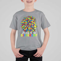 Colorful Autism Acceptance Lion T Shirt For Kid It Is Ok To Be Different Courageous Neurodiversity Support