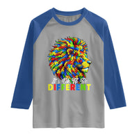 Colorful Autism Acceptance Lion Raglan Shirt It Is Ok To Be Different Courageous Neurodiversity Support