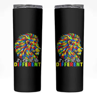 Colorful Autism Acceptance Lion Skinny Tumbler It Is Ok To Be Different Courageous Neurodiversity Support