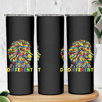 Colorful Autism Acceptance Lion Skinny Tumbler It Is Ok To Be Different Courageous Neurodiversity Support