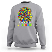 Colorful Autism Acceptance Lion Sweatshirt It Is Ok To Be Different Courageous Neurodiversity Support