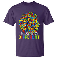 Colorful Autism Acceptance Lion T Shirt It Is Ok To Be Different Courageous Neurodiversity Support