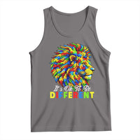 Colorful Autism Acceptance Lion Tank Top It Is Ok To Be Different Courageous Neurodiversity Support