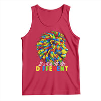 Colorful Autism Acceptance Lion Tank Top It Is Ok To Be Different Courageous Neurodiversity Support