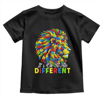 Colorful Autism Acceptance Lion Toddler T Shirt It Is Ok To Be Different Courageous Neurodiversity Support