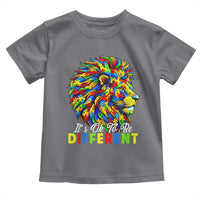 Colorful Autism Acceptance Lion Toddler T Shirt It Is Ok To Be Different Courageous Neurodiversity Support