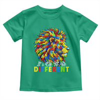 Colorful Autism Acceptance Lion Toddler T Shirt It Is Ok To Be Different Courageous Neurodiversity Support