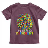 Colorful Autism Acceptance Lion Toddler T Shirt It Is Ok To Be Different Courageous Neurodiversity Support