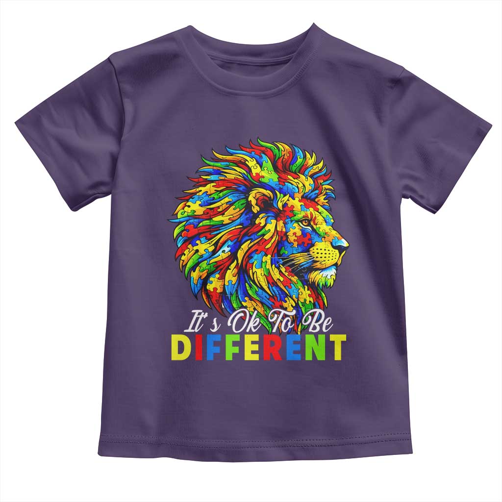 Colorful Autism Acceptance Lion Toddler T Shirt It Is Ok To Be Different Courageous Neurodiversity Support