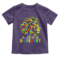 Colorful Autism Acceptance Lion Toddler T Shirt It Is Ok To Be Different Courageous Neurodiversity Support