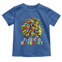 Colorful Autism Acceptance Lion Toddler T Shirt It Is Ok To Be Different Courageous Neurodiversity Support