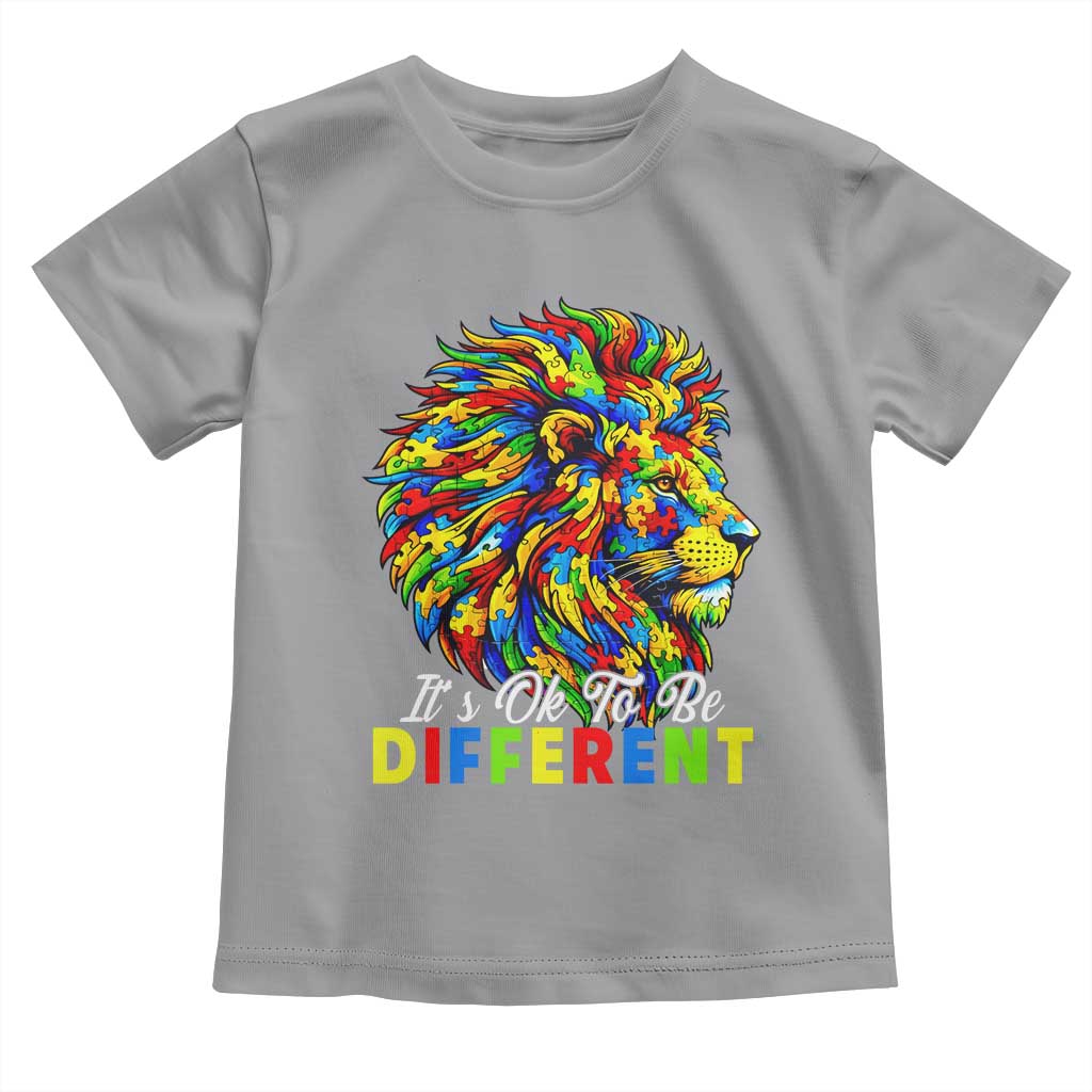 Colorful Autism Acceptance Lion Toddler T Shirt It Is Ok To Be Different Courageous Neurodiversity Support