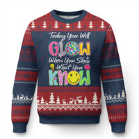 Motivational Test Day Glow Ugly Christmas Sweater Today You Will Glow When You Show What You Know