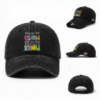 Motivational Test Day Glow Washed Cotton Baseball Cap Today You Will Glow When You Show What You Know