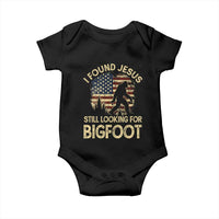 I Found Jesus Still Looking for Bigfoot Patriotic Baby Onesie American Flag Christian Religious Sasquatch Vintage