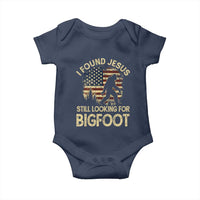 I Found Jesus Still Looking for Bigfoot Patriotic Baby Onesie American Flag Christian Religious Sasquatch Vintage