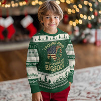 I Found Jesus Still Looking for Bigfoot Patriotic Ugly Christmas Sweater American Flag Christian Religious Sasquatch Vintage