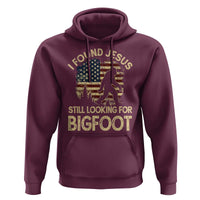 I Found Jesus Still Looking for Bigfoot Patriotic Hoodie American Flag Christian Religious Sasquatch Vintage