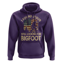 I Found Jesus Still Looking for Bigfoot Patriotic Hoodie American Flag Christian Religious Sasquatch Vintage