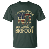 I Found Jesus Still Looking for Bigfoot Patriotic T Shirt American Flag Christian Religious Sasquatch Vintage