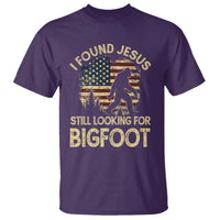 I Found Jesus Still Looking for Bigfoot Patriotic T Shirt American Flag Christian Religious Sasquatch Vintage