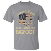 I Found Jesus Still Looking for Bigfoot Patriotic T Shirt American Flag Christian Religious Sasquatch Vintage