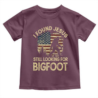 I Found Jesus Still Looking for Bigfoot Patriotic Toddler T Shirt American Flag Christian Religious Sasquatch Vintage