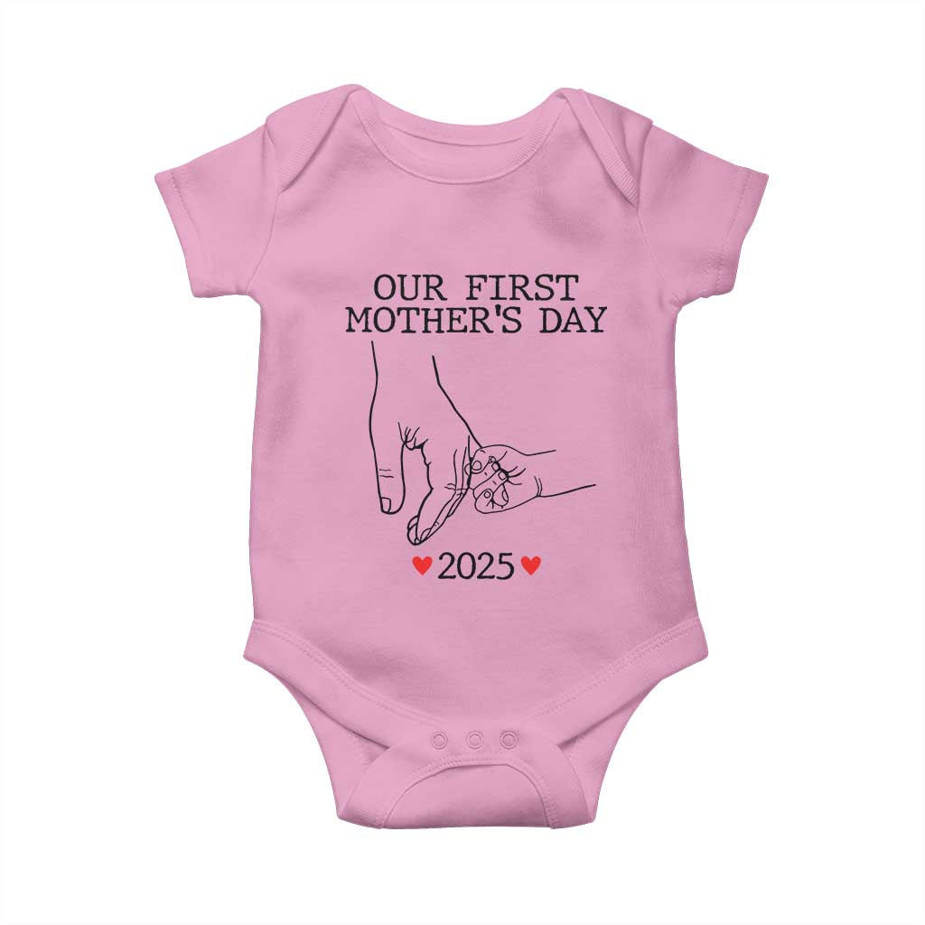 New Mom Est. 2025 Baby Onesie First Mother’s Day Matching Gift Light