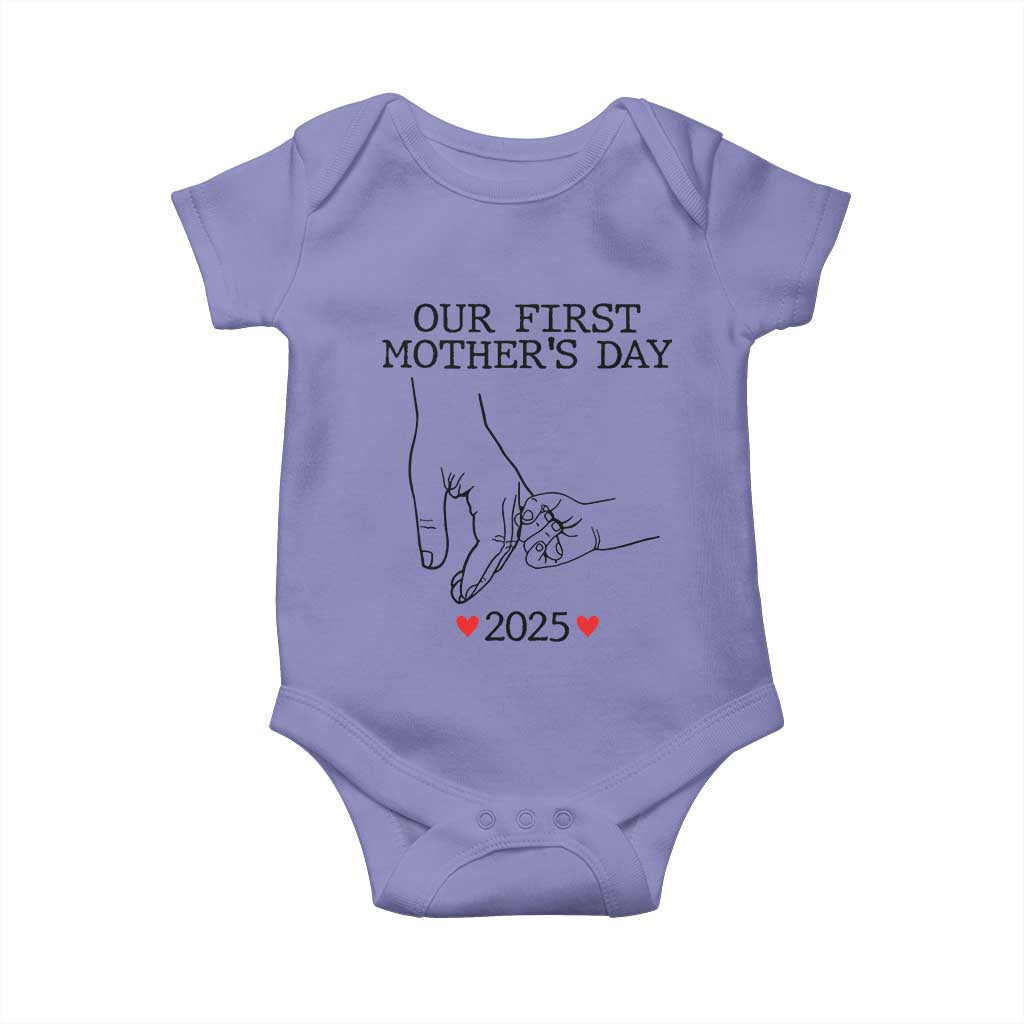 New Mom Est. 2025 Baby Onesie First Mother’s Day Matching Gift Light