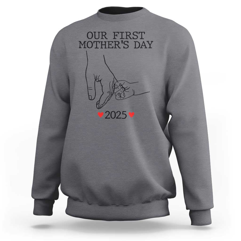 New Mom Est. 2025 Sweatshirt First Mother’s Day Matching Gift Light