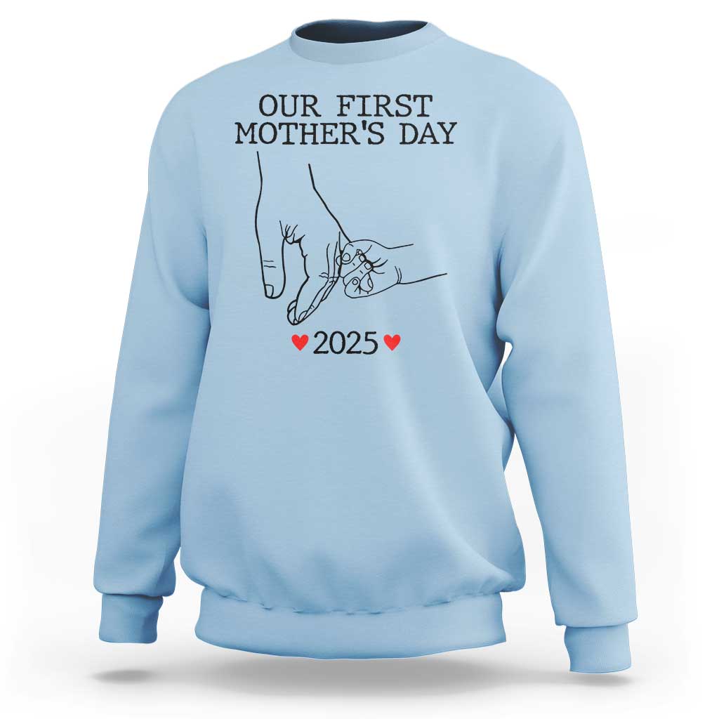 New Mom Est. 2025 Sweatshirt First Mother’s Day Matching Gift Light