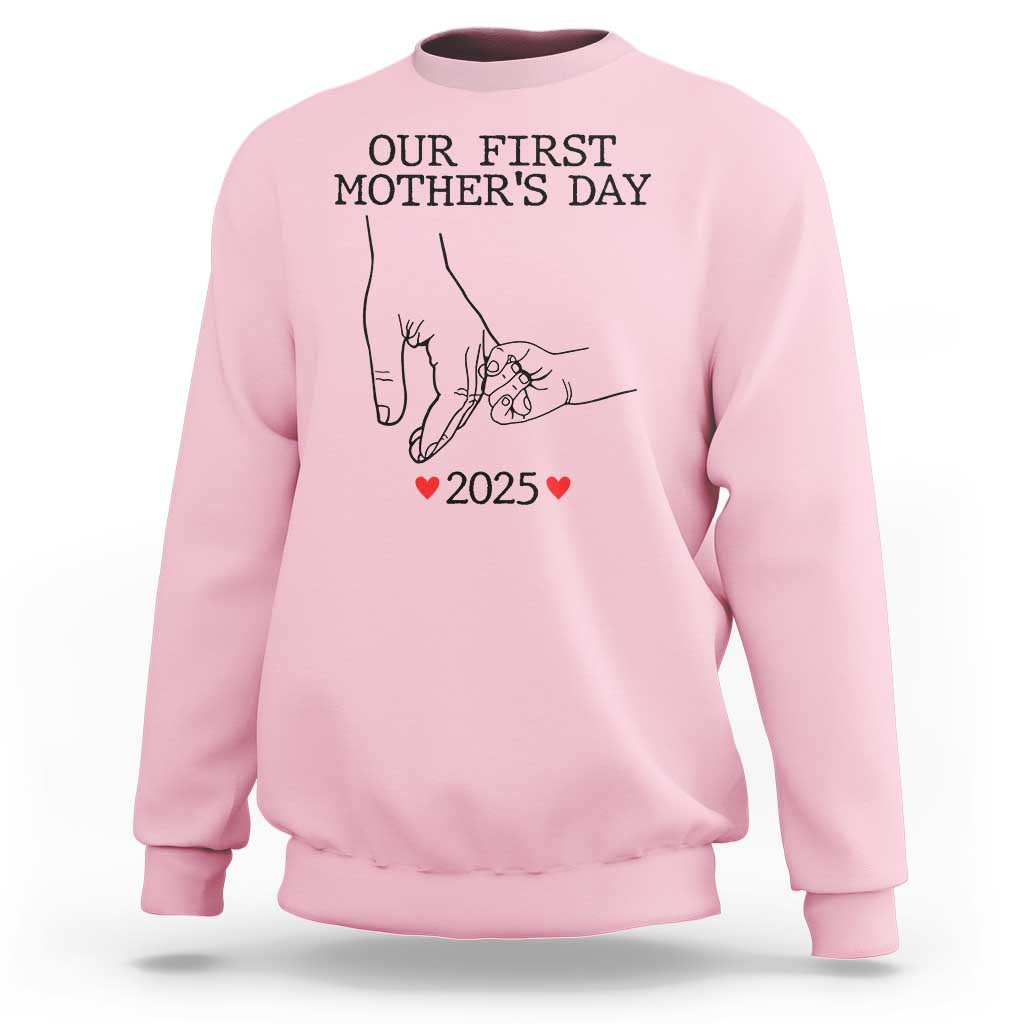 New Mom Est. 2025 Sweatshirt First Mother’s Day Matching Gift Light