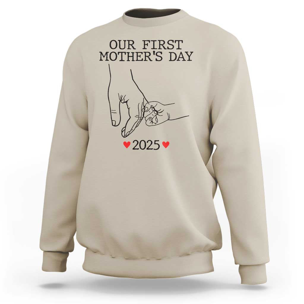 New Mom Est. 2025 Sweatshirt First Mother’s Day Matching Gift Light