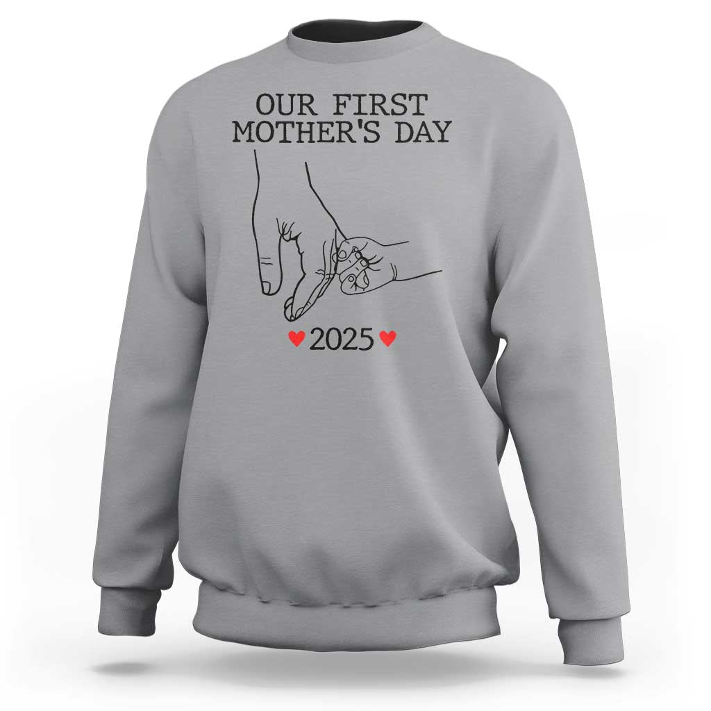 New Mom Est. 2025 Sweatshirt First Mother’s Day Matching Gift Light
