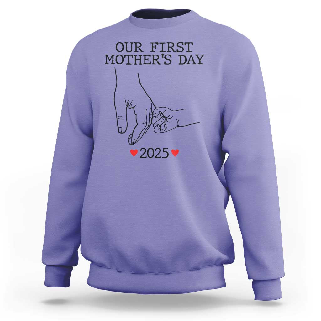 New Mom Est. 2025 Sweatshirt First Mother’s Day Matching Gift Light