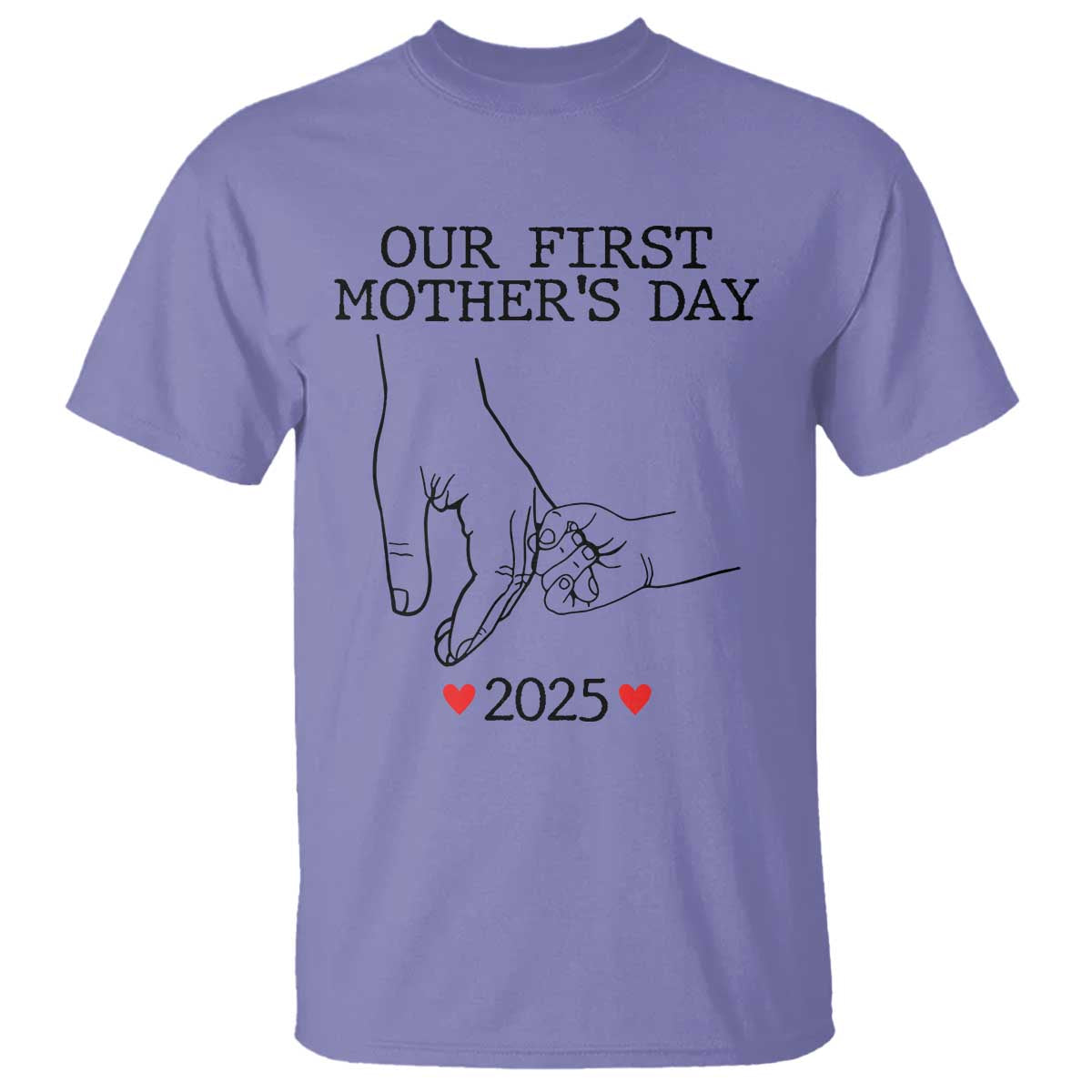 New Mom Est. 2025 T Shirt First Mother’s Day Matching Gift Light