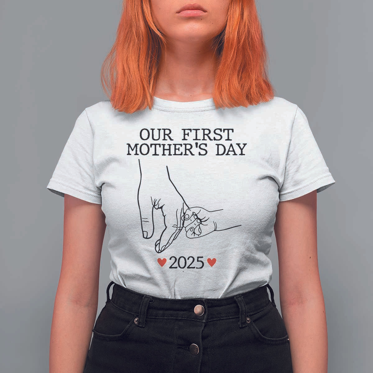 New Mom Est. 2025 T Shirt For Women First Mother’s Day Matching Gift Light