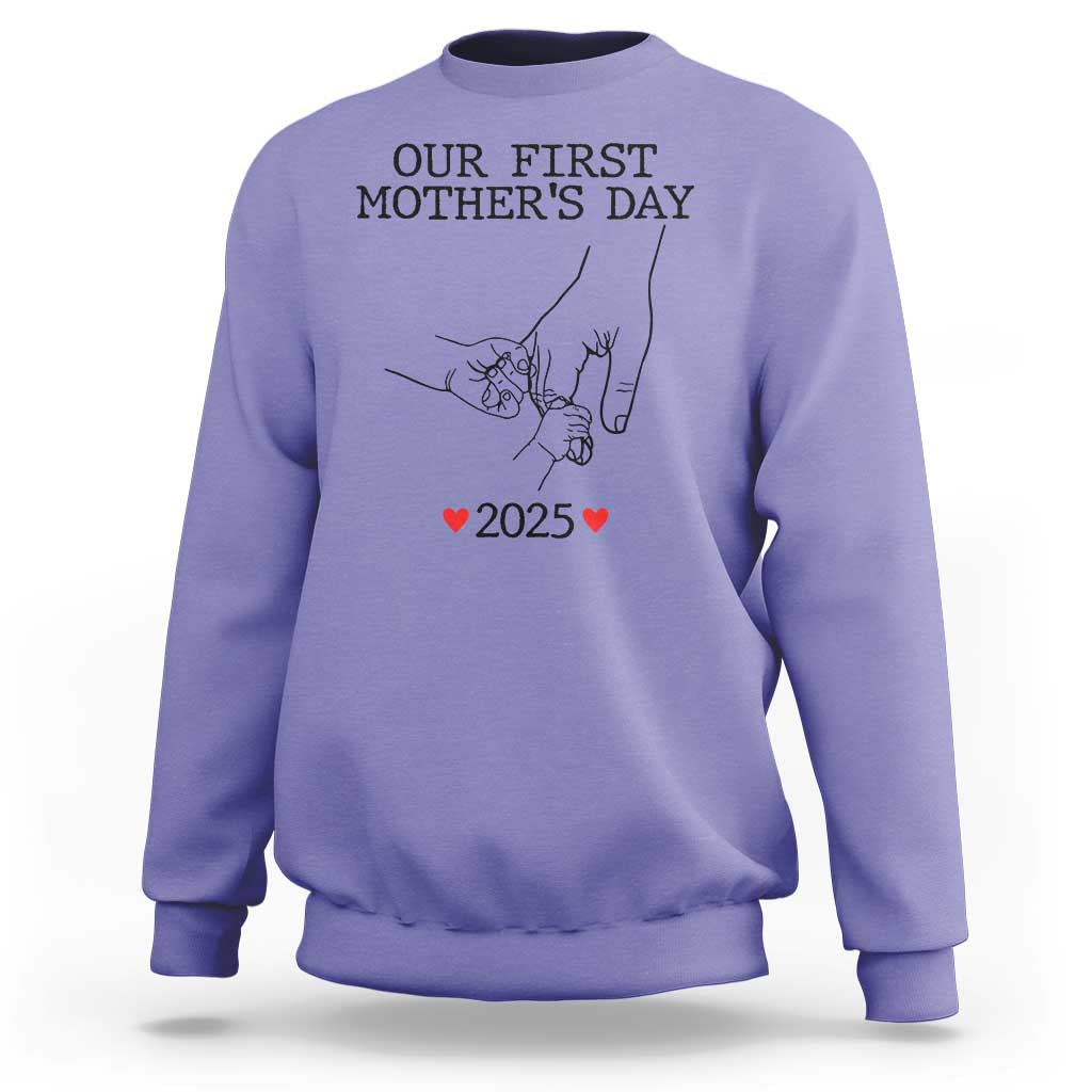 New Mom of Twins Est. 2025 Sweatshirt First Mother’s Day Matching Gift Light