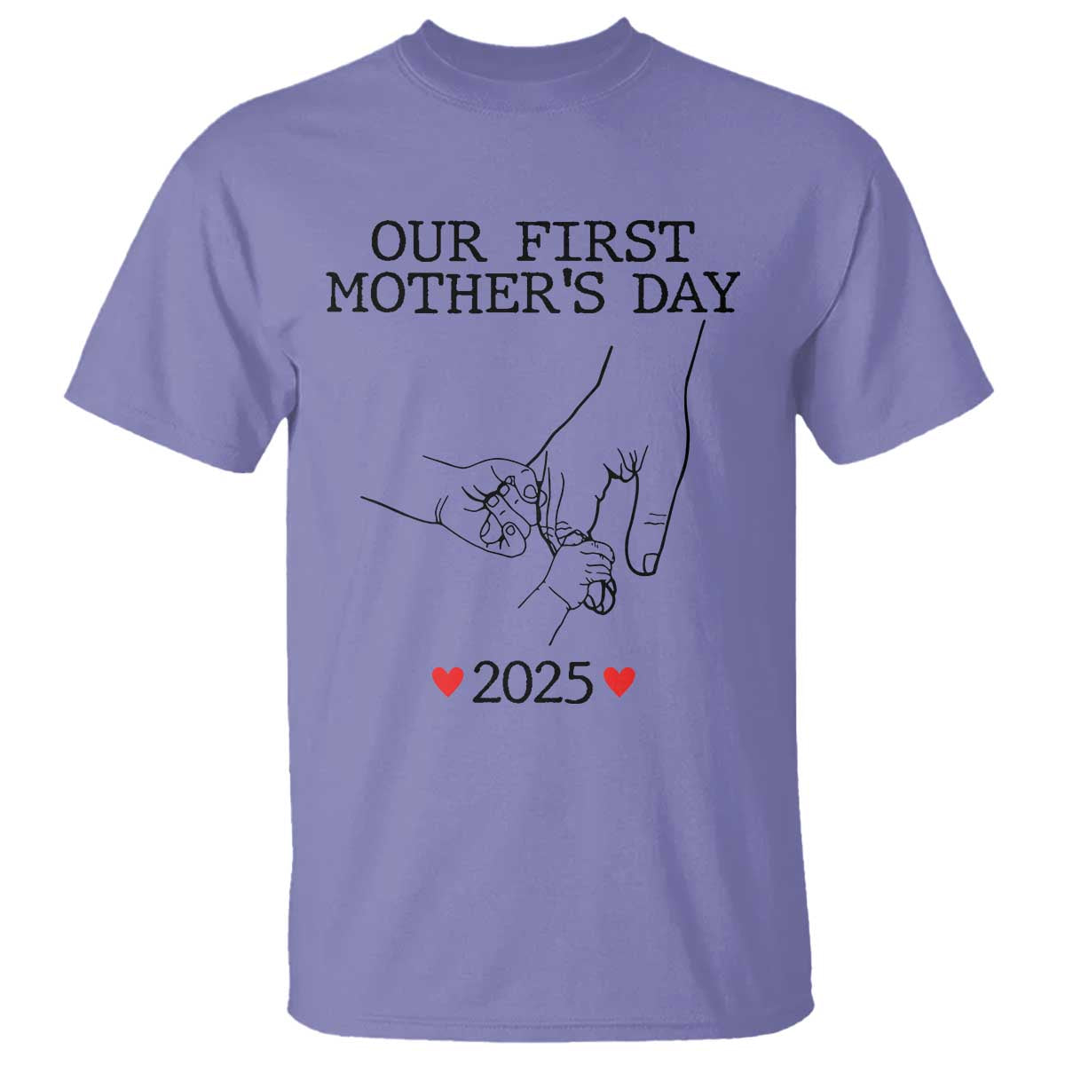 New Mom of Twins Est. 2025 T Shirt First Mother’s Day Matching Gift Light
