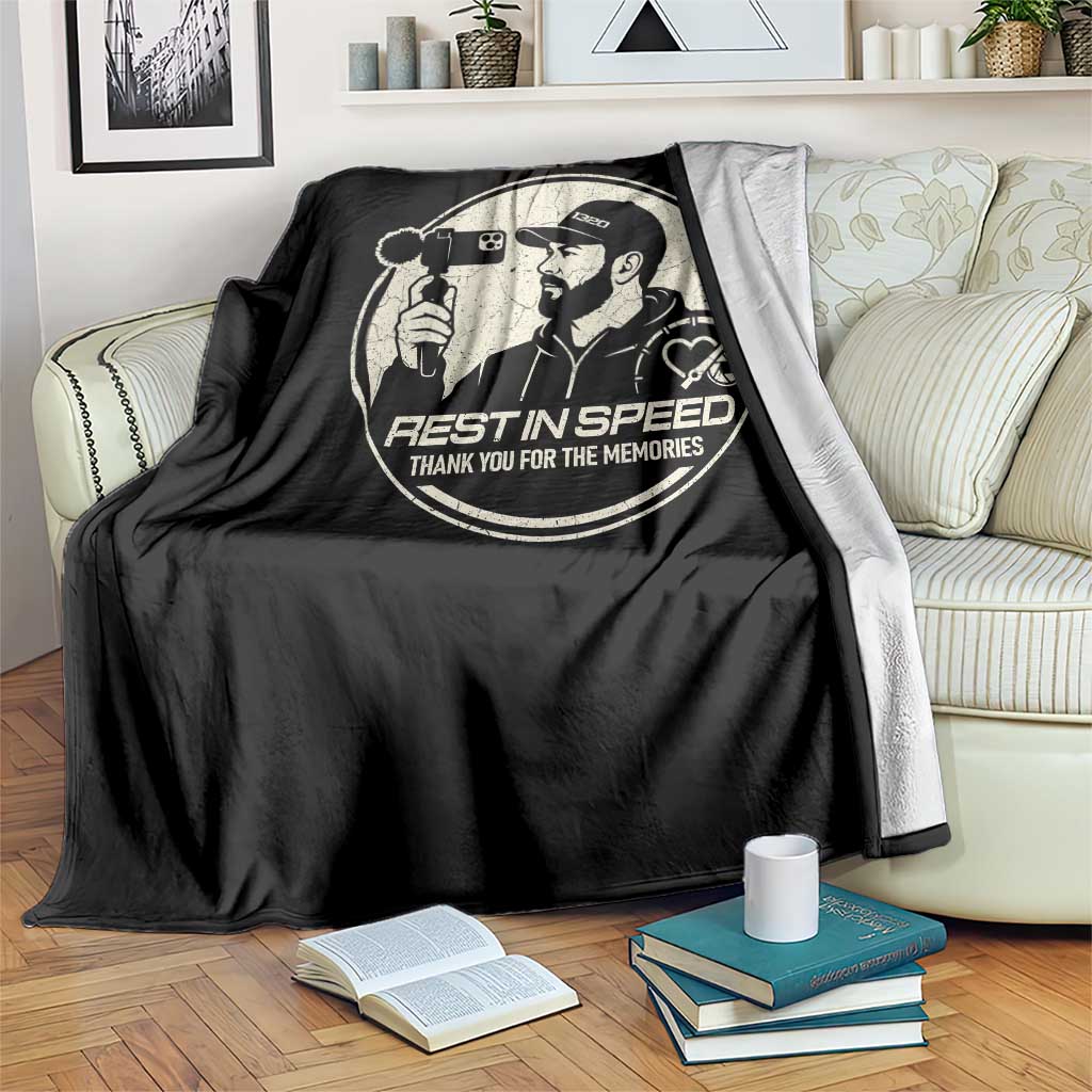 Rest In Speed Thank You For The Memories Throw Blanket Automotive Media Legend Memorial Tribute