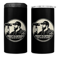 Rest In Speed Thank You For The Memories 4 in 1 Can Cooler Tumbler Automotive Media Legend Memorial Tribute
