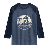Rest In Speed Thank You For The Memories Raglan Shirt Automotive Media Legend Memorial Tribute